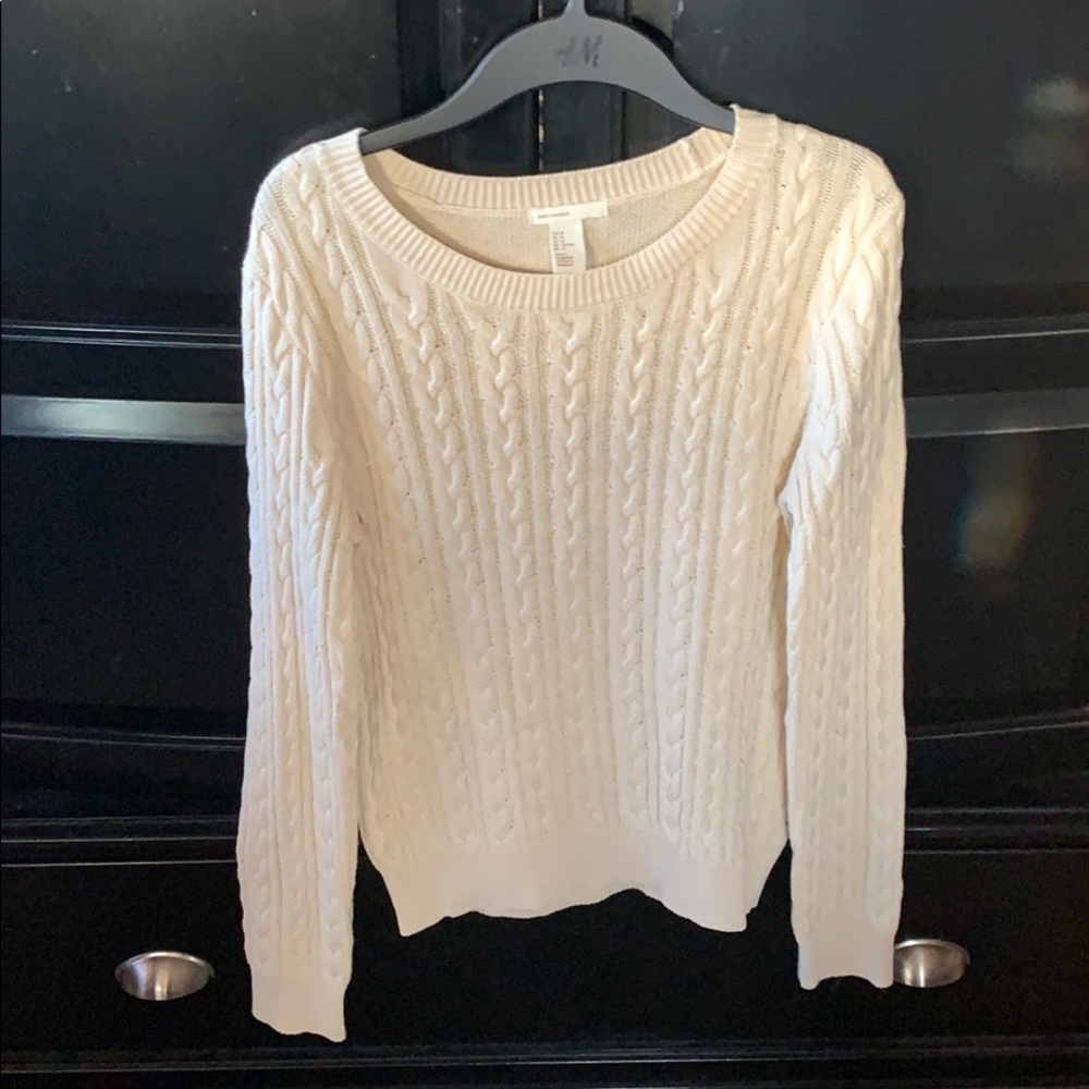 Sweater Cream Front Cable Knit